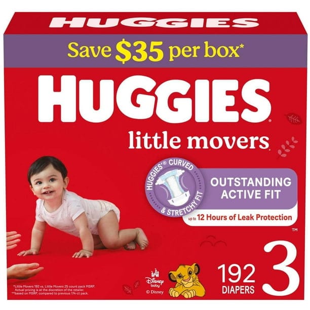 Huggies Little Movers Diapers — Size 3 (192 count)